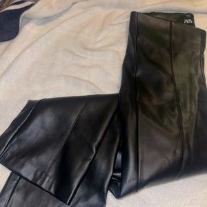 Leather Black Pants from Zara